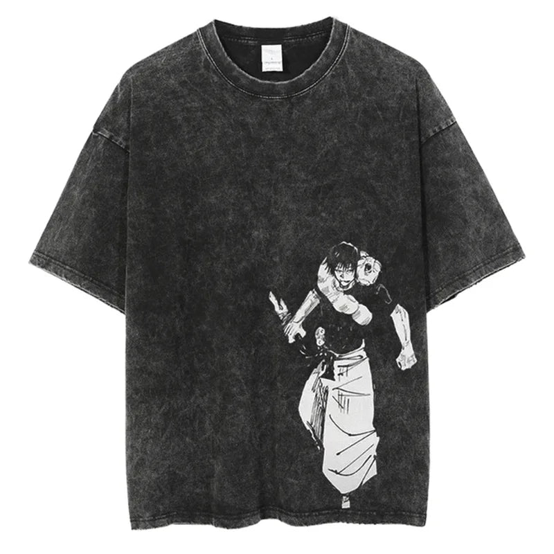 Anime Printed Washed - Oversized